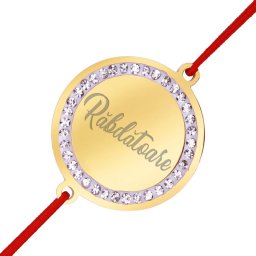 Martisor Bratara Inox Banut Pietre Rabdatoare Auriu