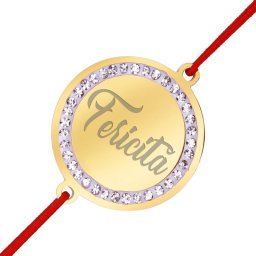 Martisor Bratara Inox Banut Pietre Fericita Auriu