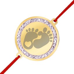 Martisor Bratara Inox Banut Pietre Picioruse Bebelus Auriu