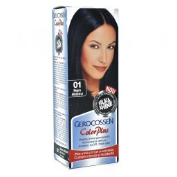 Vopsea de par permanenta Gerocossen Color Plus 01 Negru Albastrui, 110ml