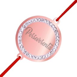 Martisor Bratara Inox Banut Pietre Perseverenta Rose Gold