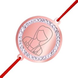 Martisor Bratara Inox Banut Pietre Silueta Doctor Rose Gold