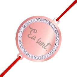 Martisor Bratara Inox Banut Pietre Eu Sunt Rose Gold