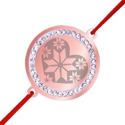 Martisor Bratara Inox Banut Pietre Inima Motive Traditionale Rose Gold