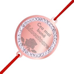 Martisor Bratara Inox Banut Pietre Buna Educatoare Rose Gold