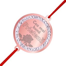 Martisor Bratara Inox Banut Pietre Buna Prietena Rose Gold
