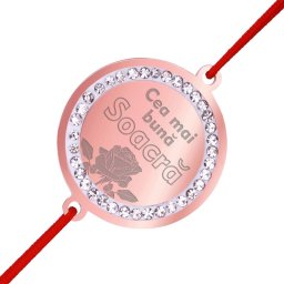 Martisor Bratara Inox Banut Pietre Buna Soacra Rose Gold