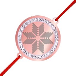 Martisor Bratara Inox Banut Pietre Floare Motive Traditionale Rose Gold
