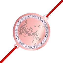Martisor Bratara Inox Banut Pietre Muzica Rose Gold