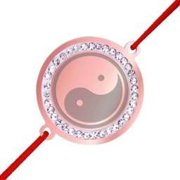 Martisor Bratara Inox Banut Pietre Yin Yang Rose Gold