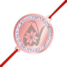 Bratara Inox Banut Pietre Ghiocel Motive Traditionale Rose Gold