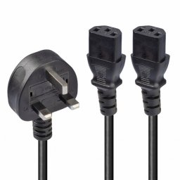 Cablu de alimentare in Y UK 3 pini la 2 x IEC C13 2.5m, Lindy L30371