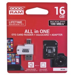 Card memorie All in one MicroSDHC UHS-I 16GB Clasa 10 Adaptor + card reader M1A4-0160R12