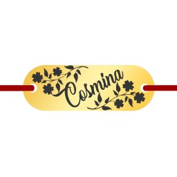Martisor Bratara Inox Placuta Aurie Nume Cosmina