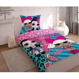 Lenjerie de pat copii 100% bumbac LOL surprise V2 140x200, fata de perna 80X70 8774