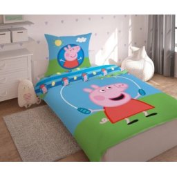 Lenjerie de pat copii 100% bumbac PEPPA PIG 140x200 + fata de perna 80X70 8783