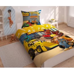 Lenjerie de pat copii 100% bumbac BOB CONSTRUCTORUL 160x200,fata de perna 80X70 8768