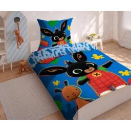 Lenjerie de pat bumbac BING iepurasul si FLOOP 160x200 fata de perna 80X70 8758