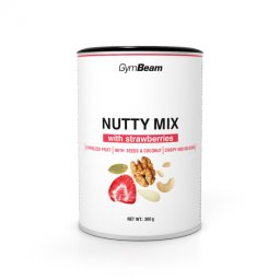 GymBeam Nutty Mix cu căpșuni 300 g