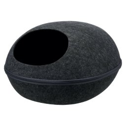 Cos Liva pentru Pisici cu Fermoar Gri 40x24x47