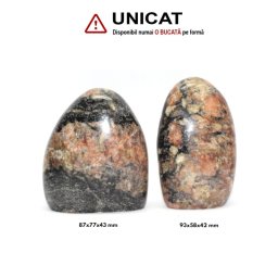 Obelisc Piatra lunii cu Turmalina Mineral Natural - 87-93 x 58-77 x 42-43 mm - ( XXL) - 1 Buc