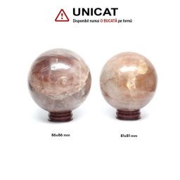 Sfera Cuart cu Hematit Mineral Natural - 81-86 x 81-86 mm - Unicat