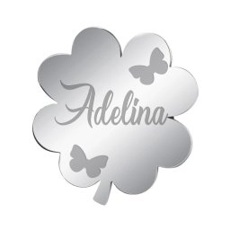 Martisor Brosa Inox Trifoi Argintiu Nume Adelina