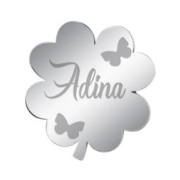 Martisor Brosa Inox Trifoi Argintiu Nume Adina