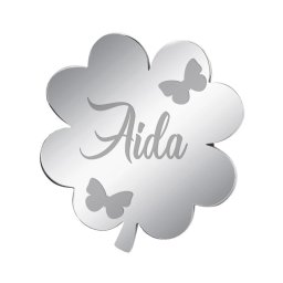 Martisor Brosa Inox Trifoi Argintiu Nume Aida