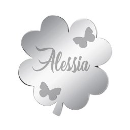 Martisor Brosa Inox Trifoi Argintiu Nume Alessia