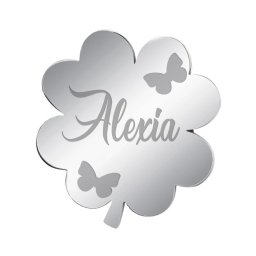 Martisor Brosa Inox Trifoi Argintiu Nume Alexia