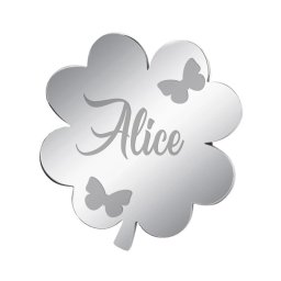 Martisor Brosa Inox Trifoi Argintiu Nume Alice