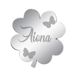 Martisor Brosa Inox Trifoi Argintiu Nume Aliona