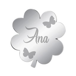 Martisor Brosa Inox Trifoi Argintiu Nume Ana