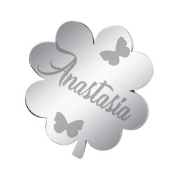 Martisor Brosa Inox Trifoi Argintiu Nume Anastasia