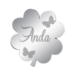 Martisor Brosa Inox Trifoi Argintiu Nume Anda