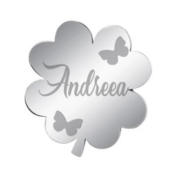 Martisor Brosa Inox Trifoi Argintiu Nume Andreea