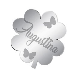 Martisor Brosa Inox Trifoi Argintiu Nume Augustina