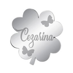 Martisor Brosa Inox Trifoi Argintiu Nume Cezarina