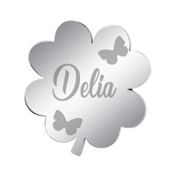 Martisor Brosa Inox Trifoi Argintiu Nume Delia