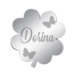 Martisor Brosa Inox Trifoi Argintiu Nume Dorina