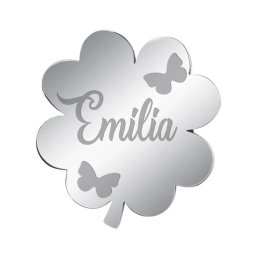 Martisor Brosa Inox Trifoi Argintiu Nume Emilia