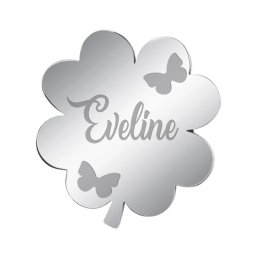 Martisor Brosa Inox Trifoi Argintiu Nume Eveline