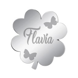 Martisor Brosa Inox Trifoi Argintiu Nume Flavia