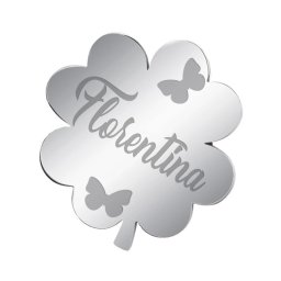 Martisor Brosa Inox Trifoi Argintiu Nume Florentina