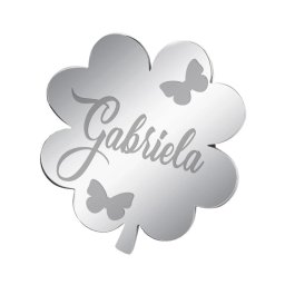 Martisor Brosa Inox Trifoi Argintiu Nume Gabriela