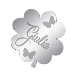 Martisor Brosa Inox Trifoi Argintiu Nume Giulia