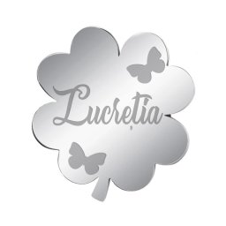 Martisor Brosa Inox Trifoi Argintiu Nume Lucretia