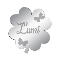 Martisor Brosa Inox Trifoi Argintiu Nume Lumi