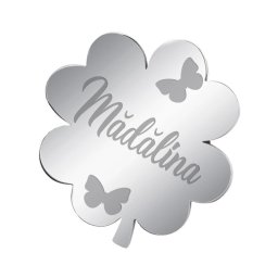 Martisor Brosa Inox Trifoi Argintiu Nume Madalina
